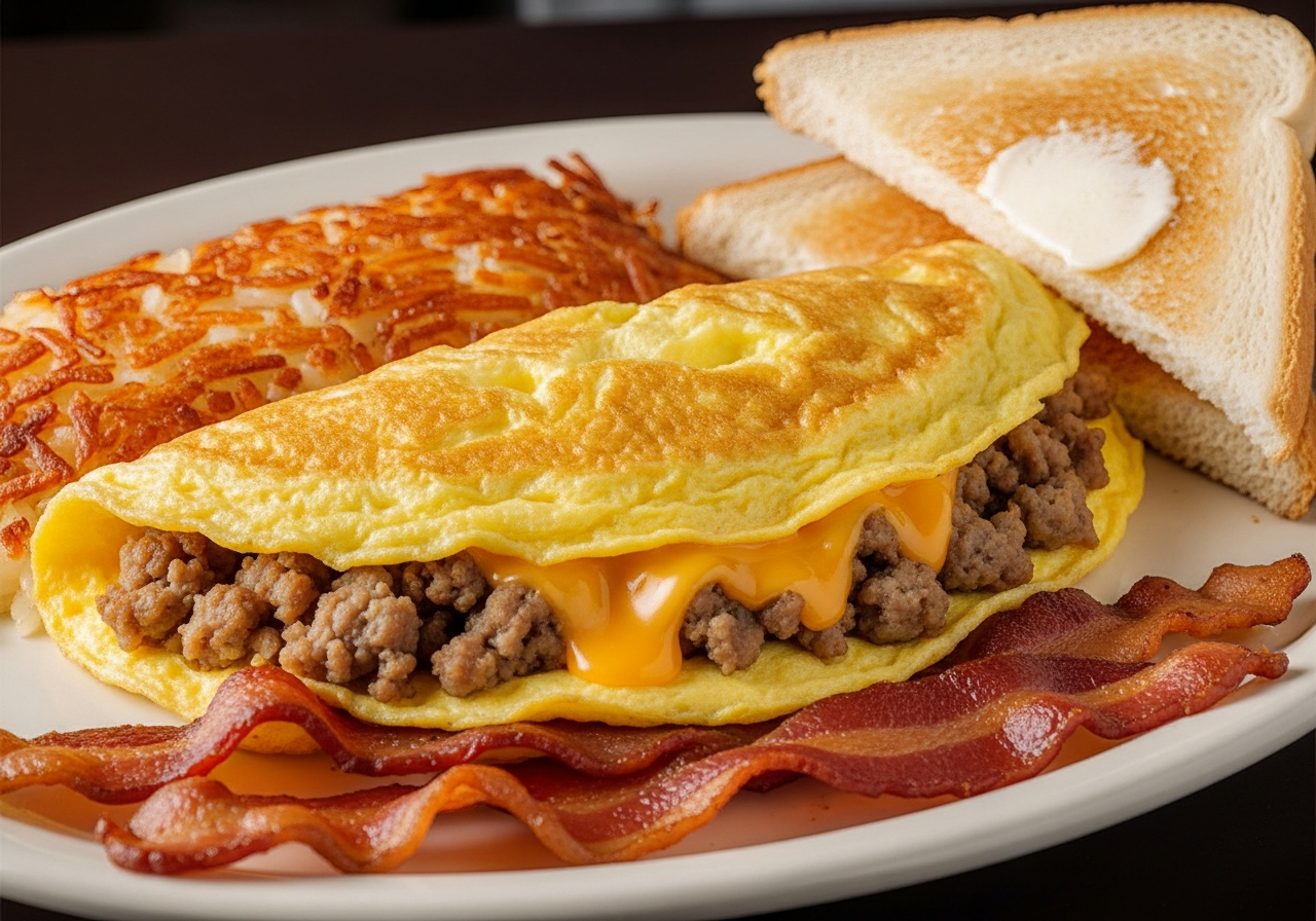 Sausage, Bacon, or Ham Omelet