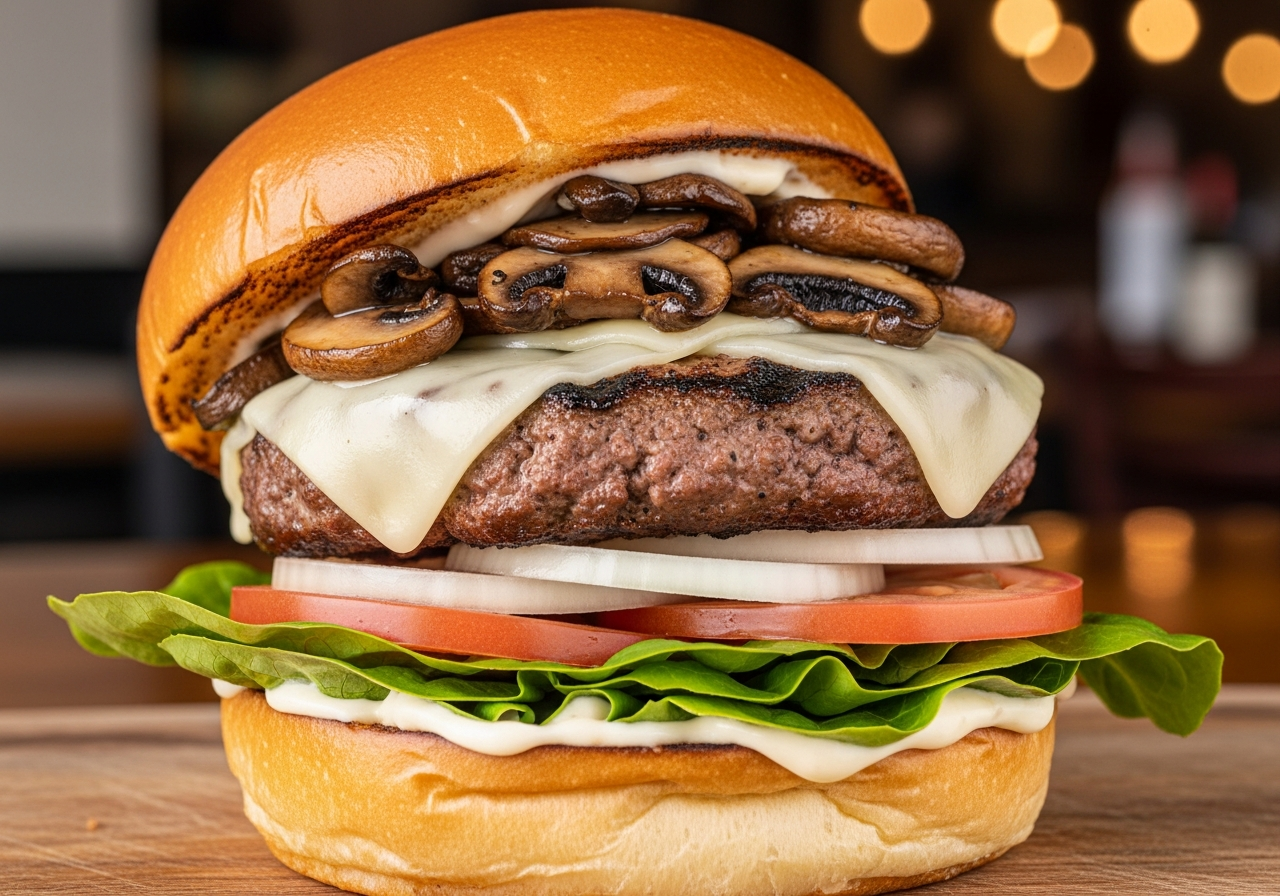 Mushroom Swiss Burger (8 oz)