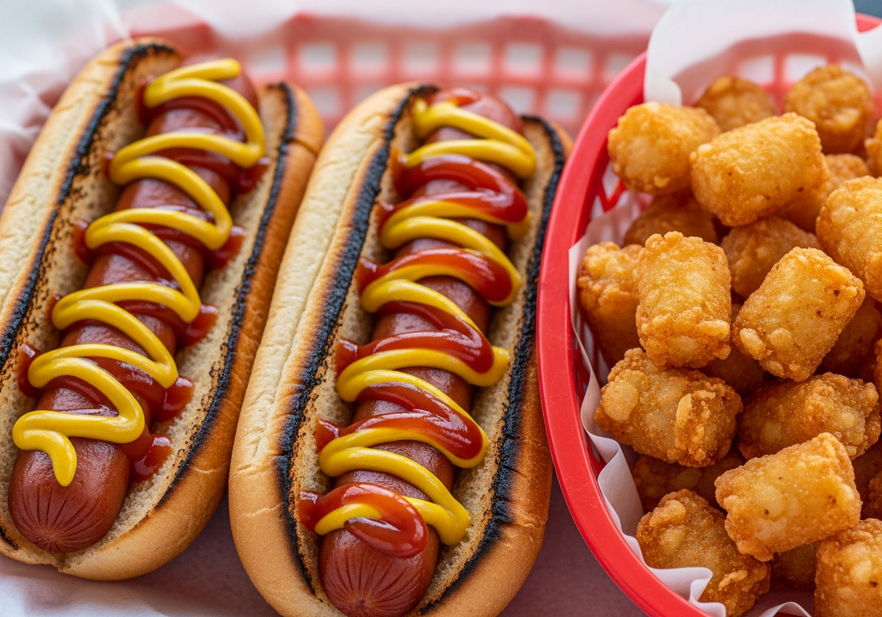 Two Hot Dogs Basket